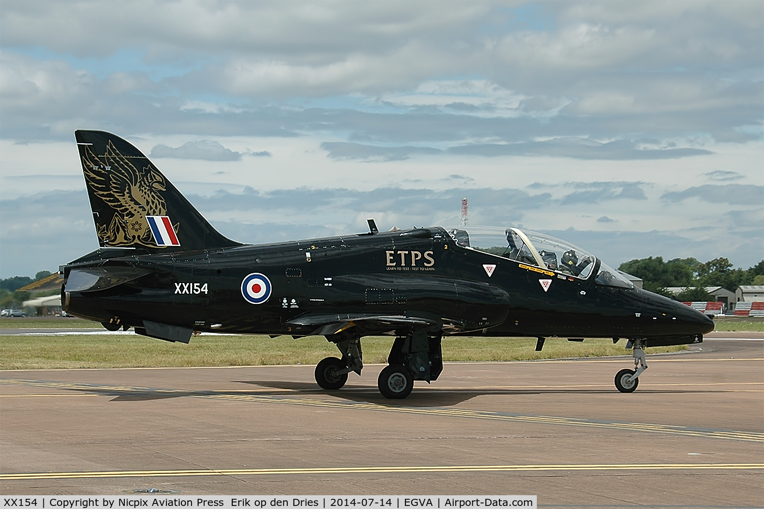 XX154, 1974 Hawker Siddeley Hawk T.1 C/N 001/312001, XX154 is a Hawk T1 assigned to the ETPS and not often to be seen.
