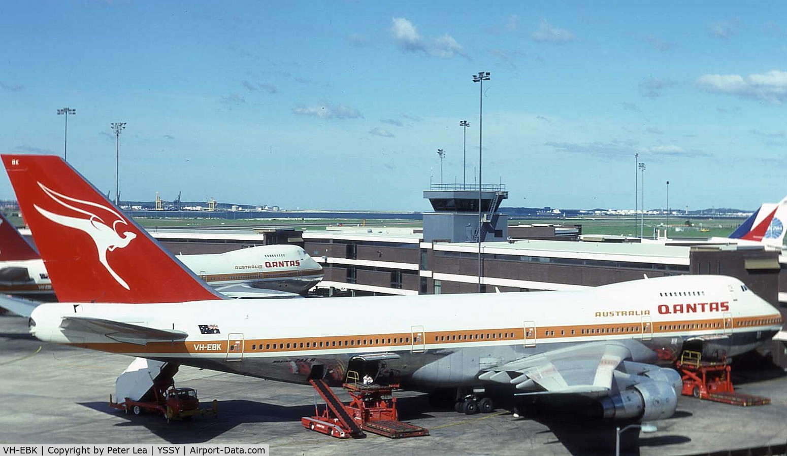 VH-EBK, 1975 Boeing 747-238B C/N 21140, Qantas Boeing 747-238B at Sydney Airport in 1982