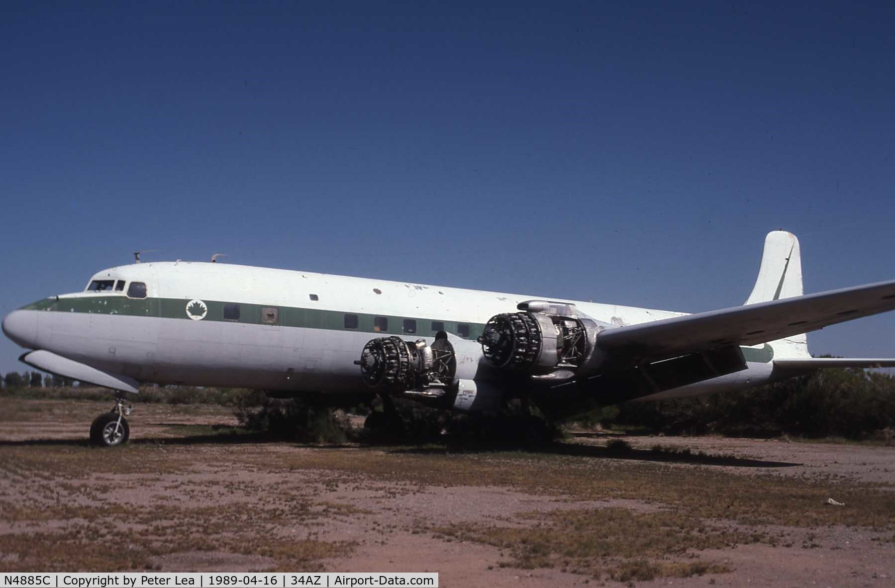 N4885C, Douglas DC-7B C/N 45314, Douglas DcC-7B ex N4885C. Photo taken April 1989