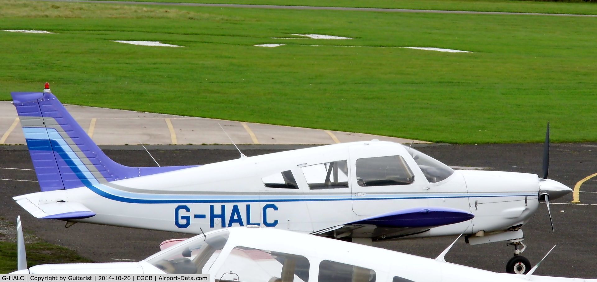 G-HALC, 1973 Piper PA-28R-200 Cherokee Arrow C/N 28R-7335042, City Airport Manchester