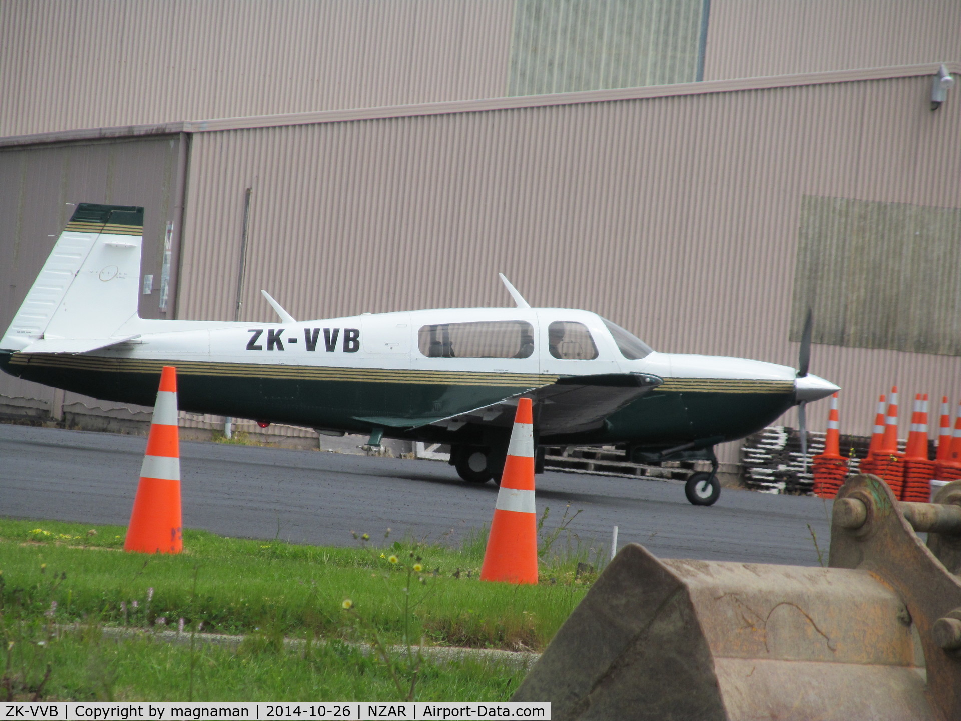 ZK-VVB, 1996 Mooney M20R Ovation C/N 29-0091, departing its hangar - just got it!