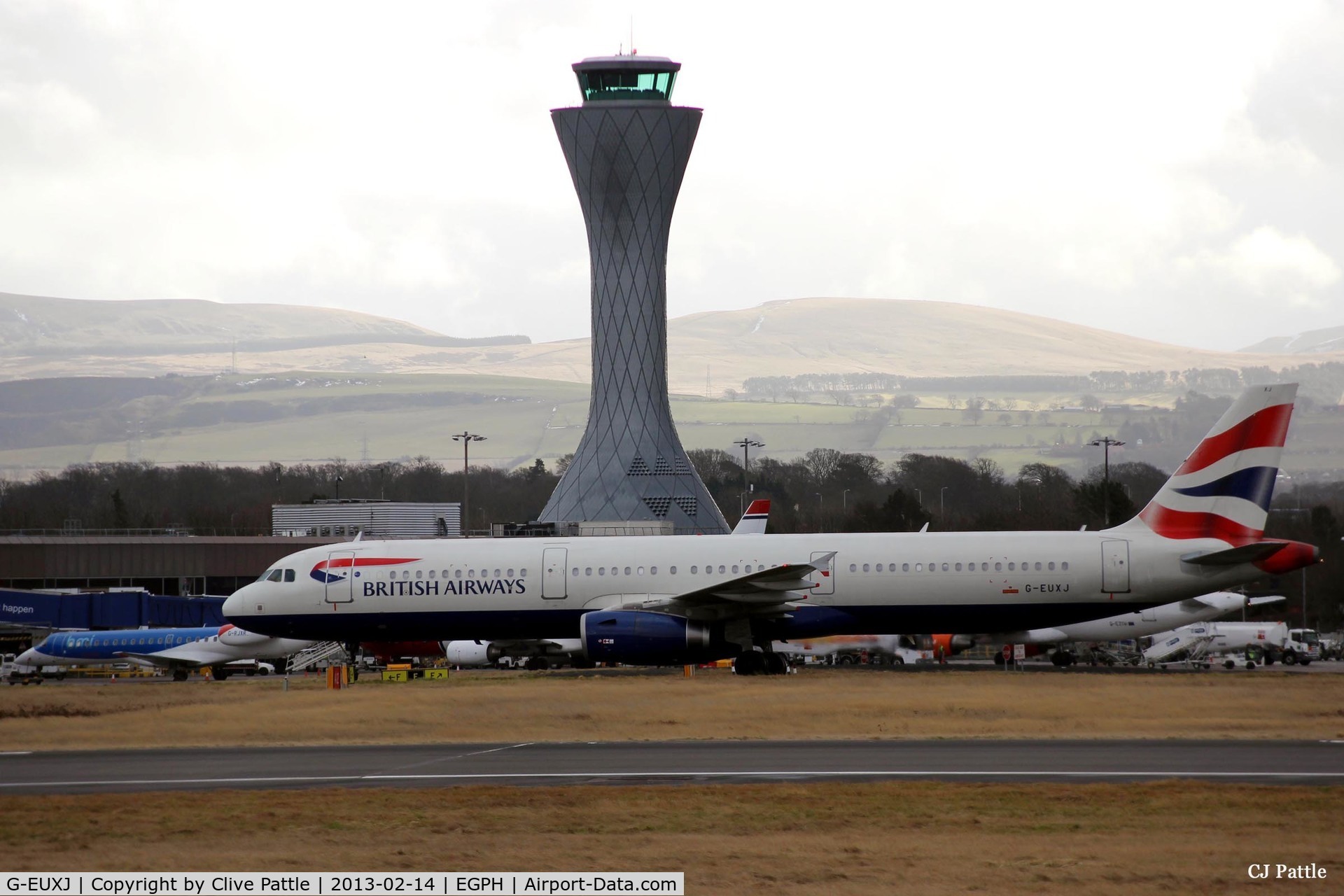 G-EUXJ, 2007 Airbus A321-231 C/N 3081, Departing the gates at Edinburgh