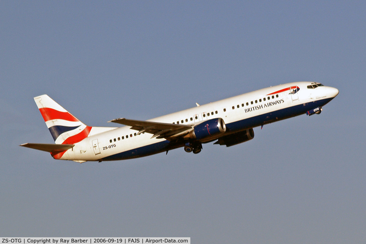 ZS-OTG, 1992 Boeing 737-436 C/N 25840, Boeing 737-436 [25840] (Comair/British Airways) Johannesburg Int~ZS 19/09/2006