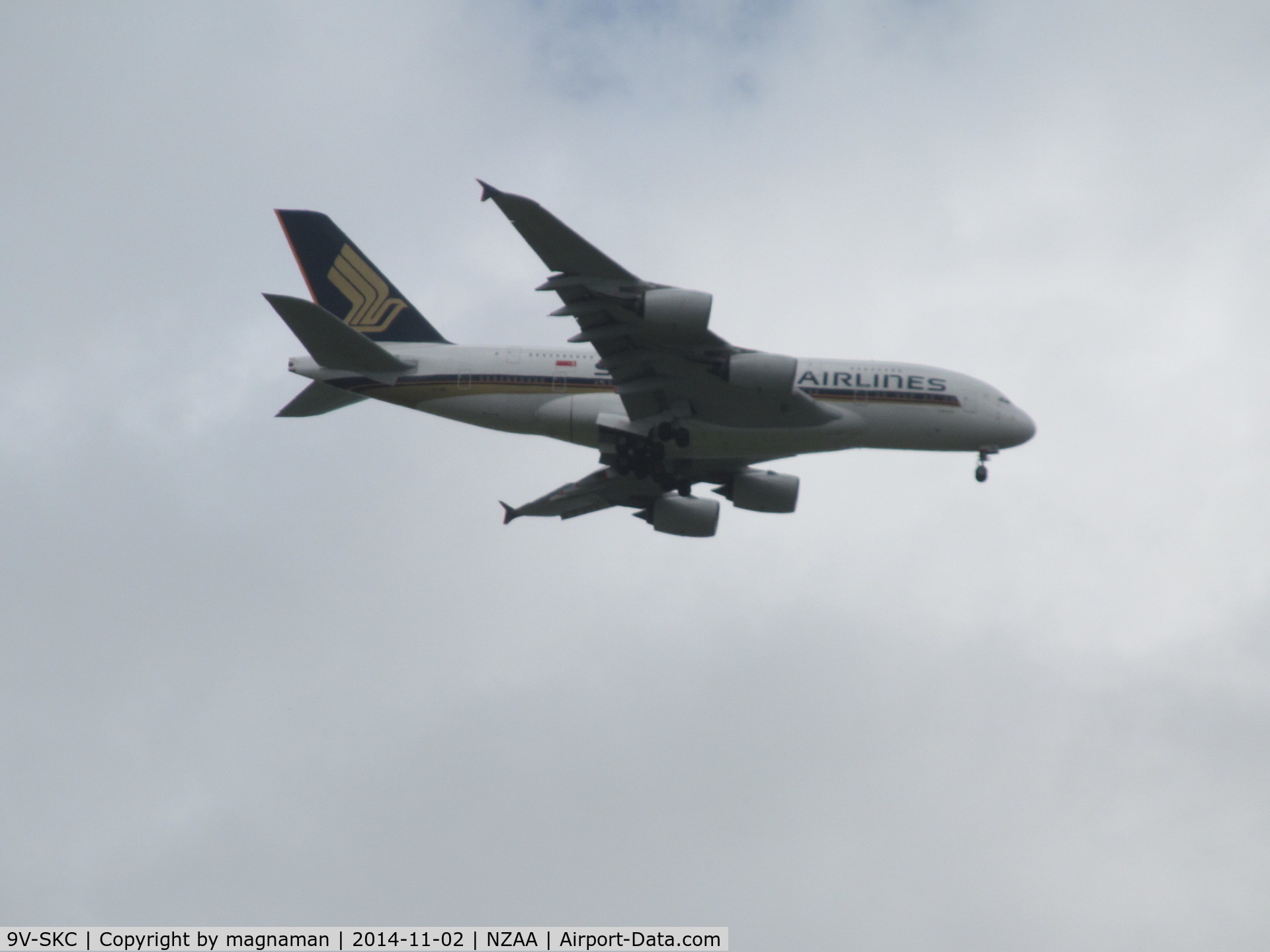 9V-SKC, 2006 Airbus A380-841 C/N 006, on finals over flat bush