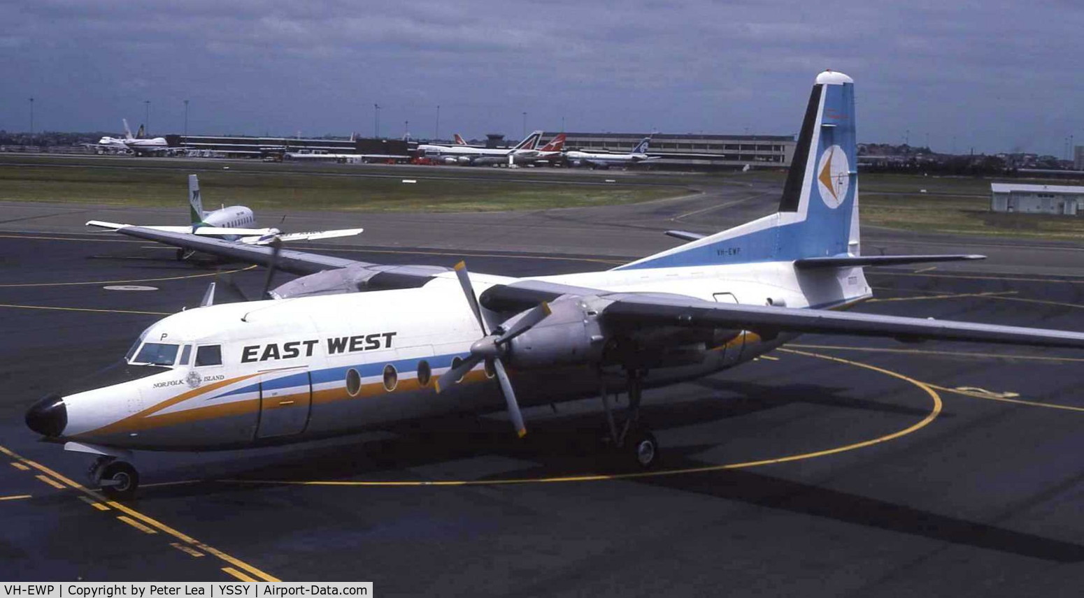 VH-EWP, 1976 Fokker F-27-500RF Friendship C/N 10534, VH-EWP at Sydney Airport during 1981