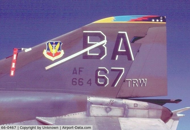 66-0467, 1966 McDonnell RF-4C Phantom II C/N 2615, High lighted tail code for Wing Commander.