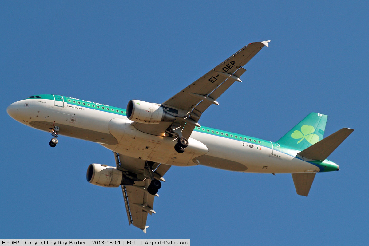 EI-DEP, 2005 Airbus A320-214 C/N 2542, Airbus A320-214 [2542] (Aer Lingus) Home~G 01/08/2013. On approach 27R.