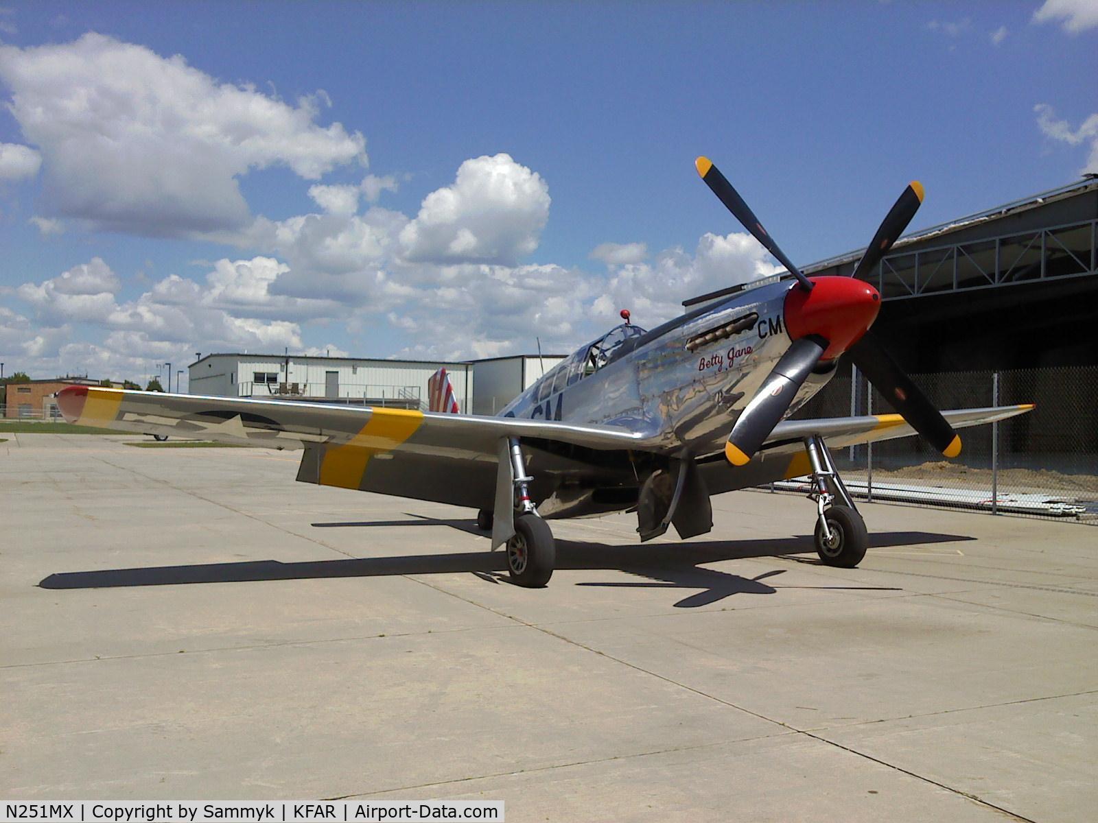 N251MX, 1943 North American P-51C-10 Mustang C/N 103-22730, The only flying TP-51C flying. This one came to the Fargo Air Museum with the Collings Foundation last Summer.