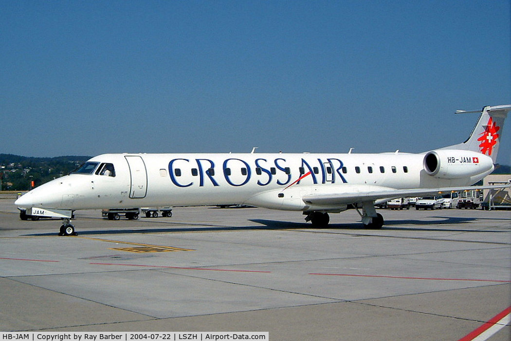 HB-JAM, 2001 Embraer EMB-145LU (ERJ-145LU) C/N 145420, Embraer ERJ-145LU [145420] (Crossair) Zurich~HB 22/07/2004