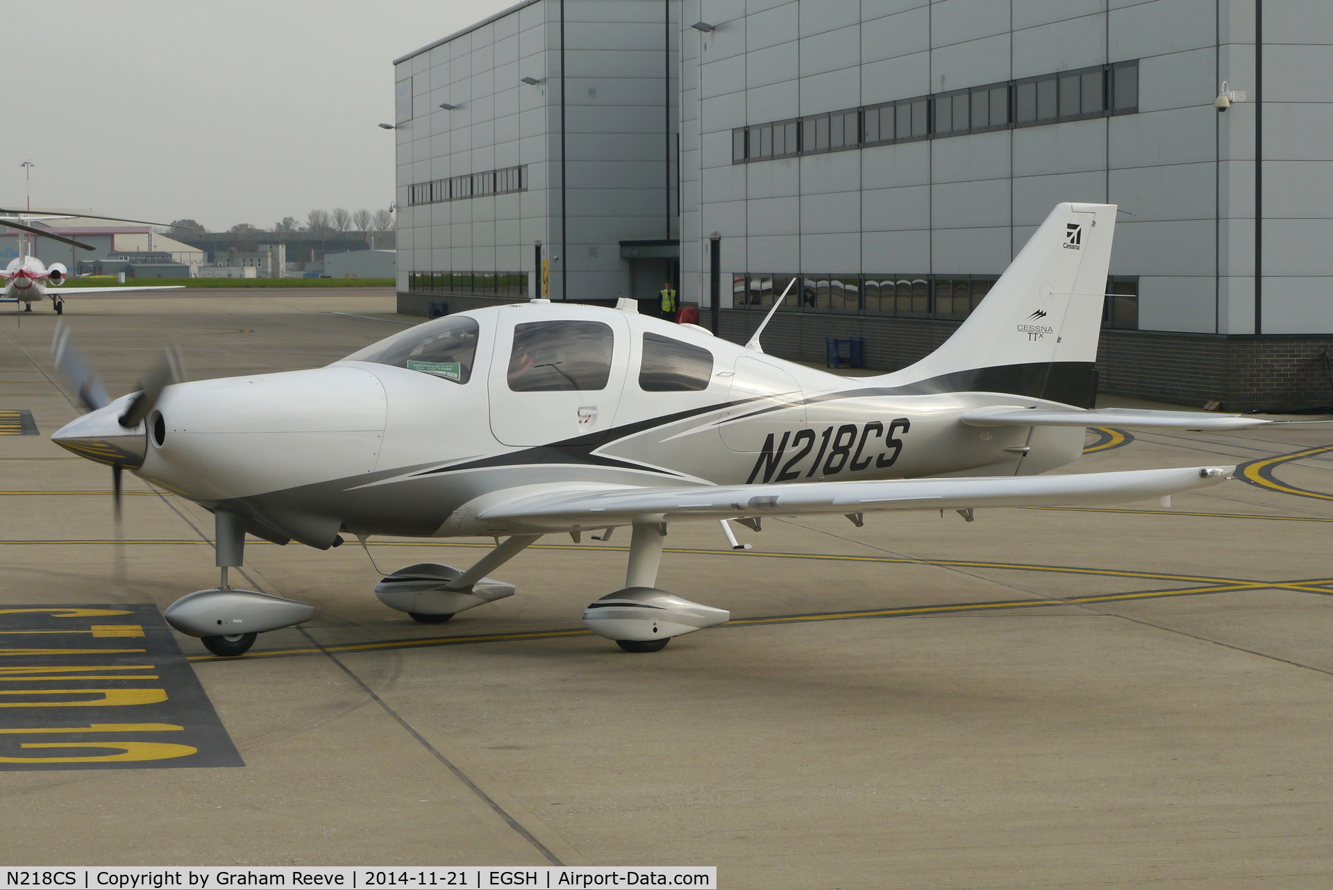 N218CS, 2013 Cessna T240 TTx C/N T24002012, About to depart from Norwich.