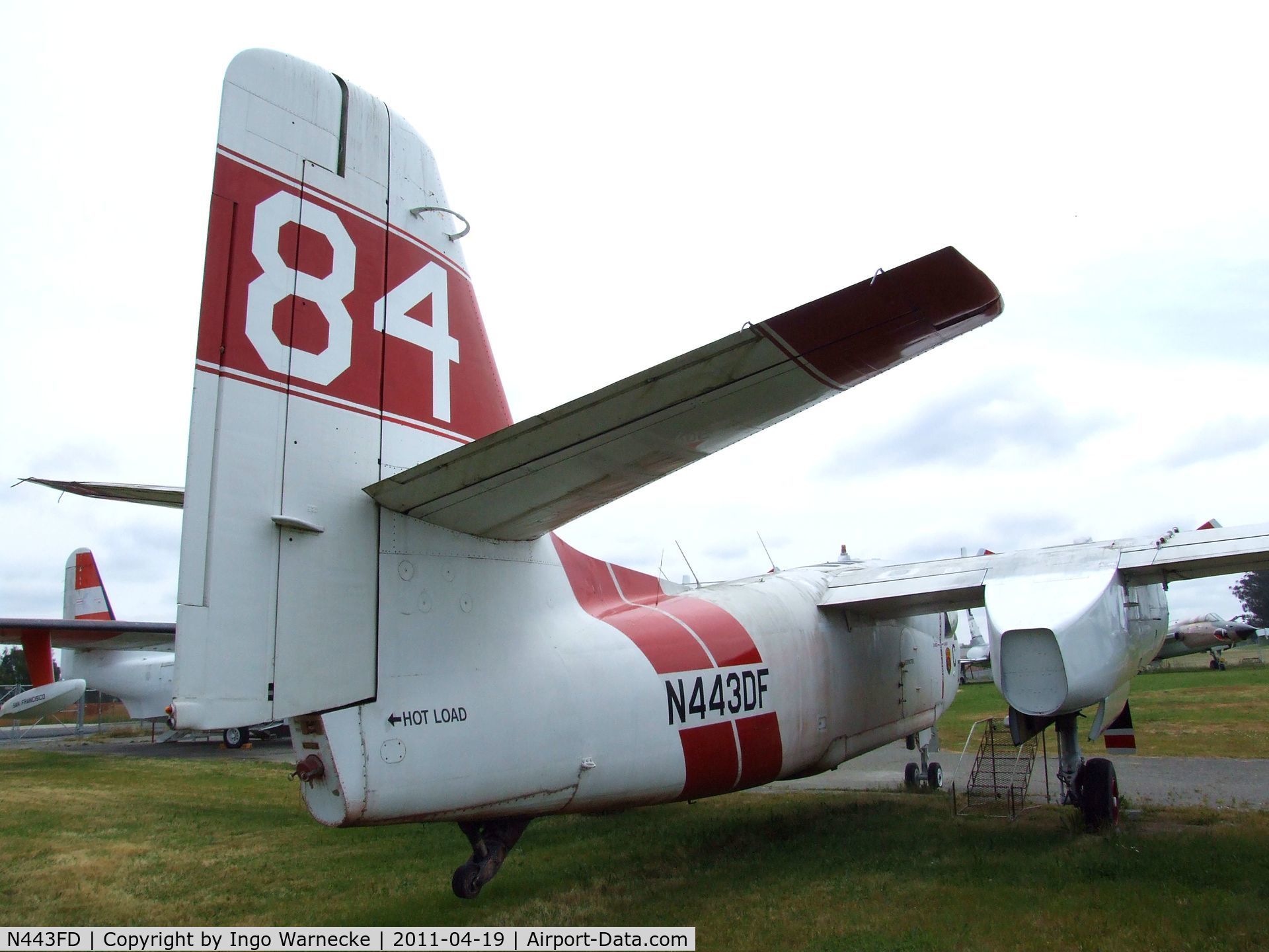 N443FD, 1955 Sikorsky S-55B C/N 55-1046, Grumman S2F-1 Tracker, converted to 'water bomber', at the Pacific Coast Air Museum, Santa Rosa CA