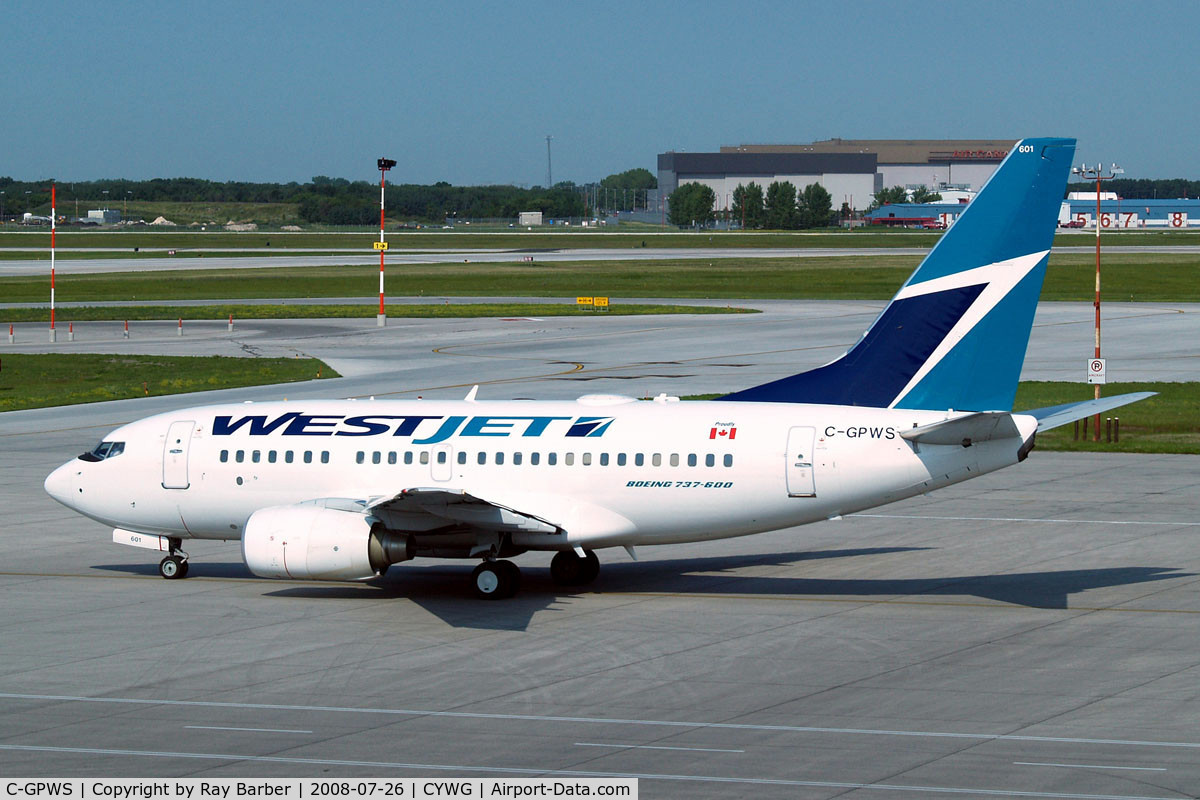 C-GPWS, 2005 Boeing 737-6CT C/N 34284, Boeing 737-6CT [34284] (Westjet) Winnipeg-International~C 26/07/2008