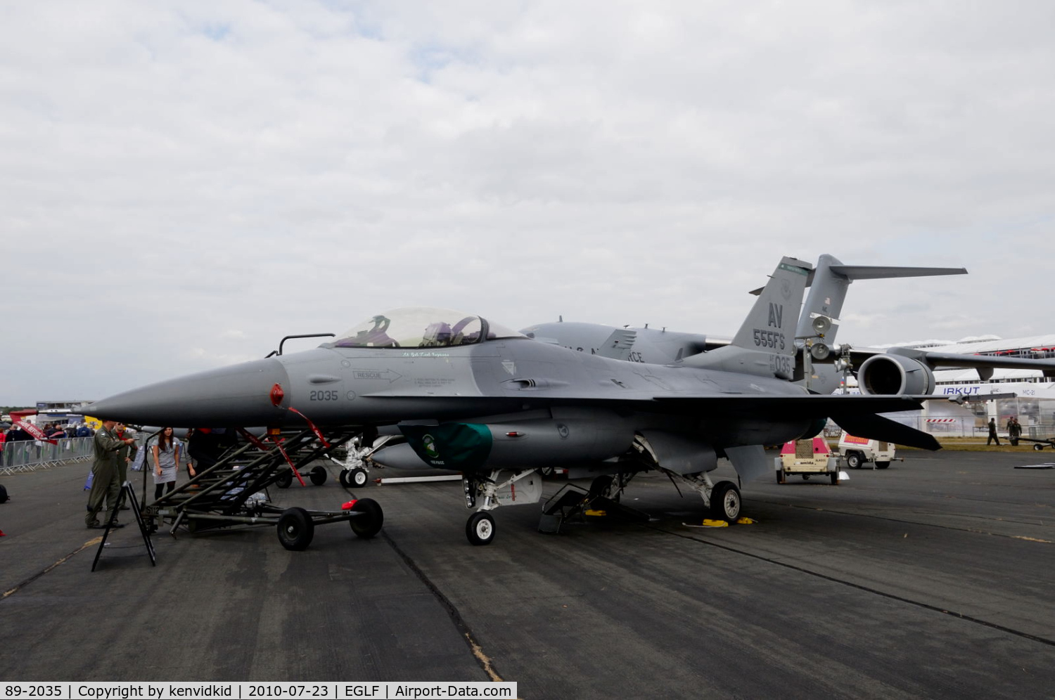 89-2035, 1989 General Dynamics F-16CG C/N 1C-188, On static display at FIA 2010.