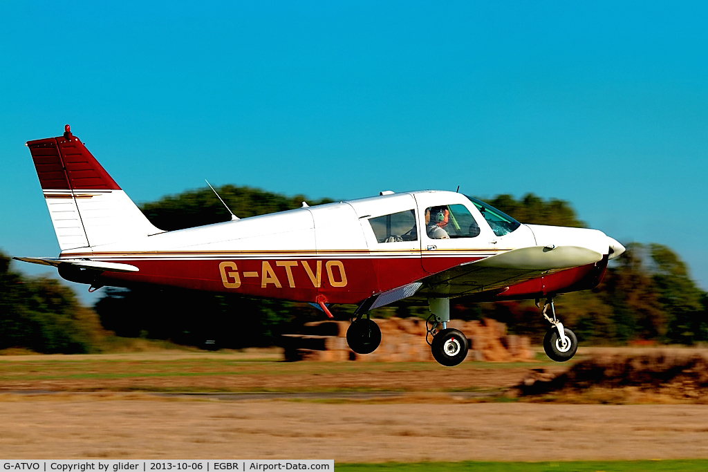 G-ATVO, 1966 Piper PA-28-140 Cherokee C/N 28-22020, Arrival, fine weather on the day