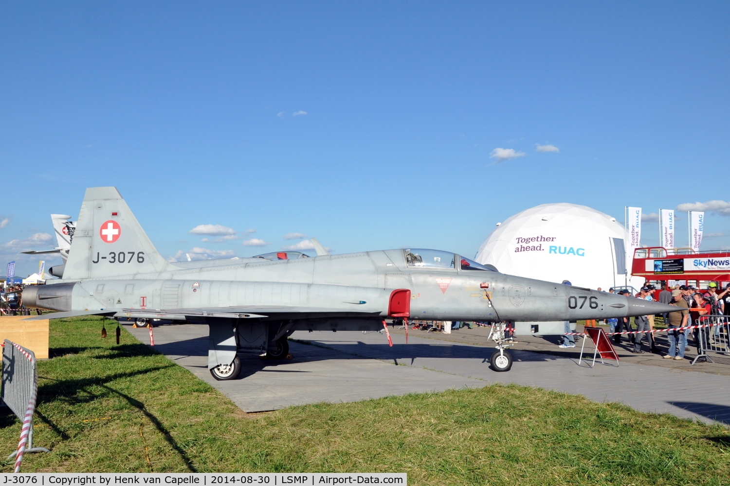 J-3076, Northrop F-5E Tiger II C/N L.1076, Northrop F-5E of the Schweizer Luftwaffe (Swiss Air Force) at Payerne Air Base, for AIR14.