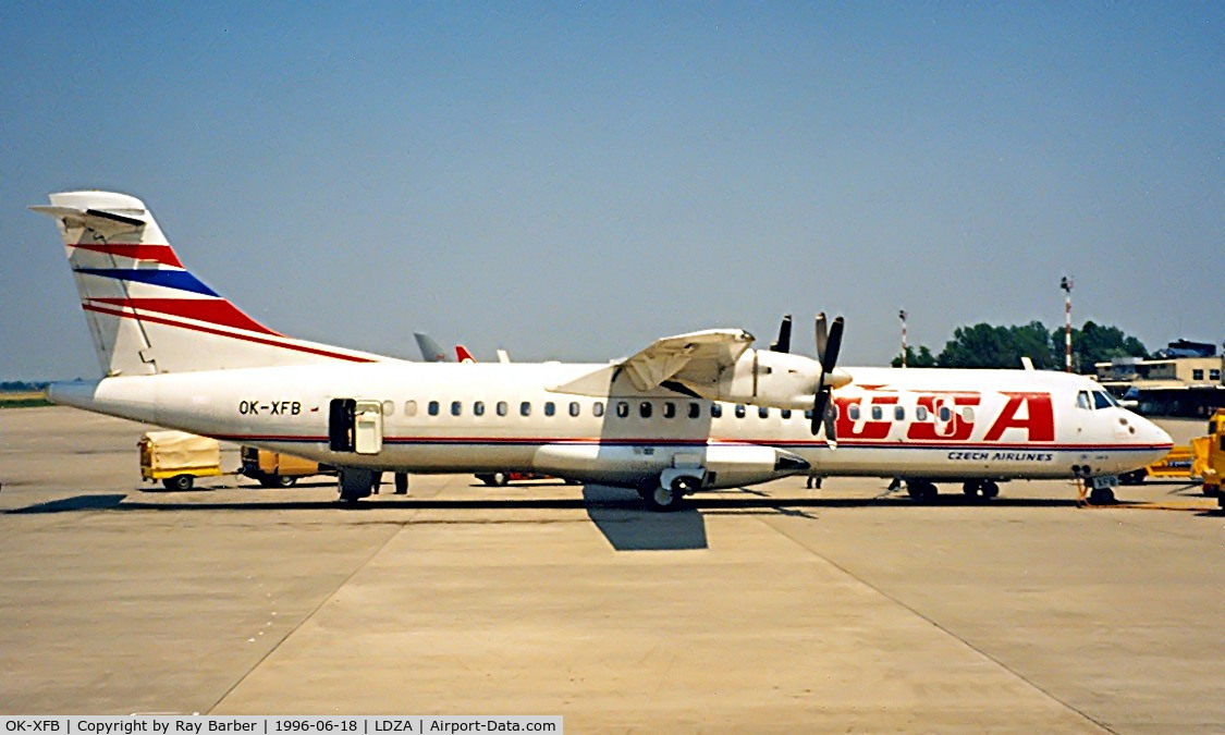 OK-XFB, 1992 ATR 72-202 C/N 297, Aerospatiale AR-72-201 [297] (CSA Czech Airlines) Zagreb~9A 18/06/1996