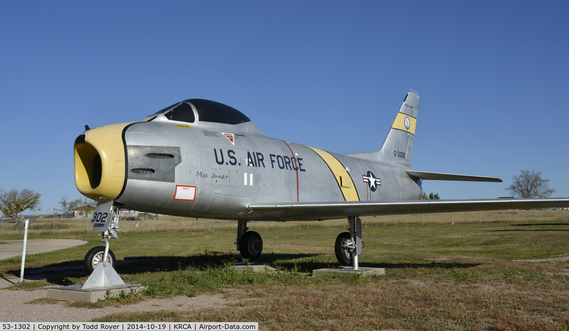 53-1302, 1953 North American F-86H-10-NH Sabre C/N 203-74, At the South Dakota Air and Space Museum
