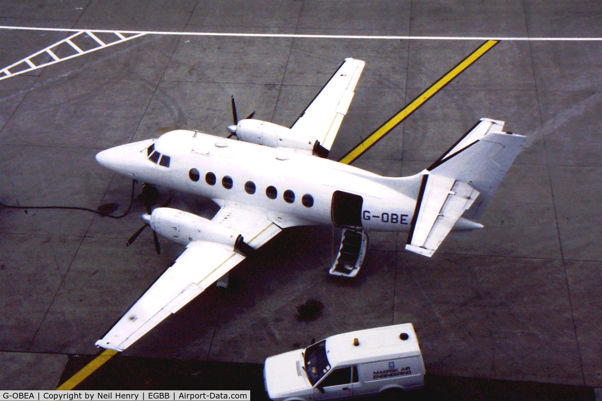 G-OBEA, 1983 British Aerospace BAe-3102 Jetstream 31 C/N 607, Scanned from original slide taken at Birmingham, UK (BHX) in 1996