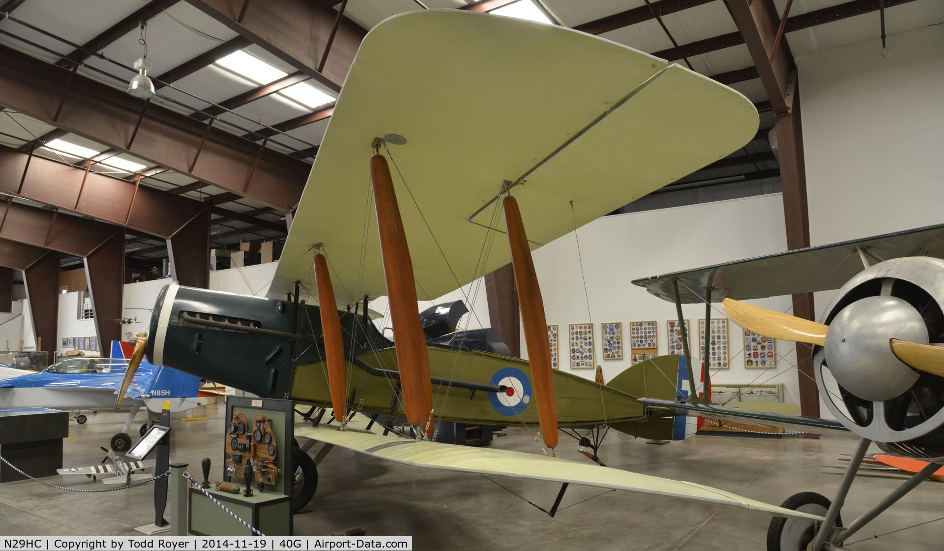 N29HC, 1979 Bristol F.2B Replica C/N 1, On display at the Planes of Fame Valle location