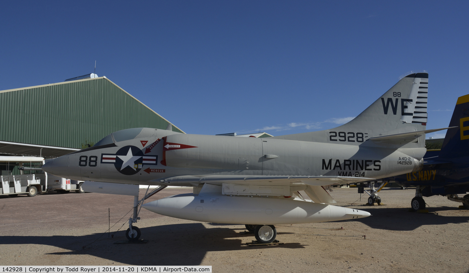 142928, Douglas A-4B Skyhawk C/N 11990, On display at the Pima Air and Space Museum