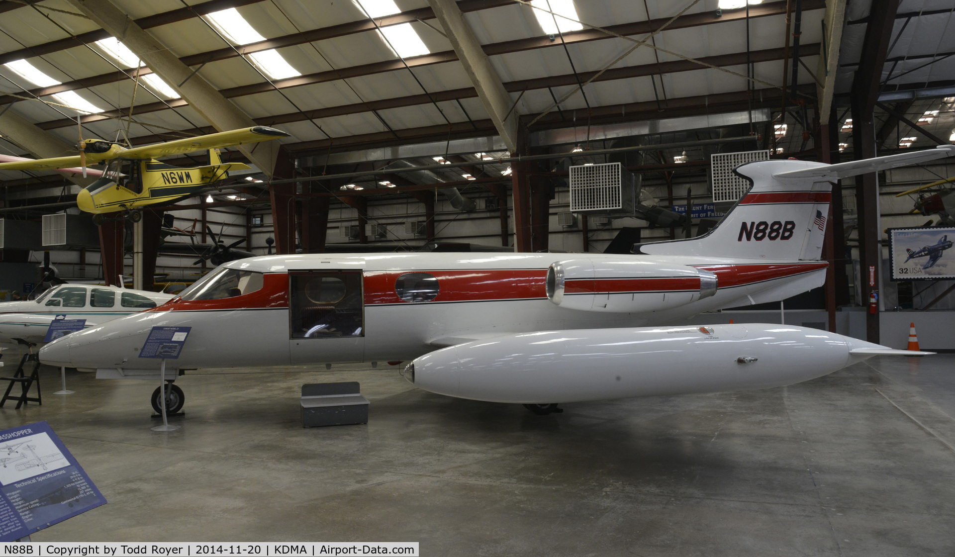 N88B, 1965 Learjet 23 C/N 23-015, On display at the Pima Air and Space Museum