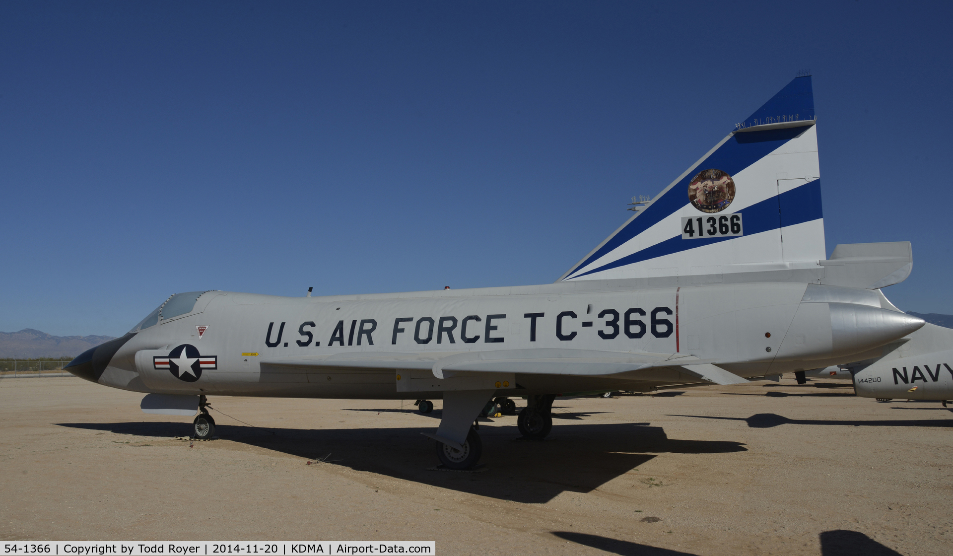 54-1366, 1954 Convair TF-102A Delta Dagger C/N Not found 54-1366, On display at the Pima Air and Space Museum