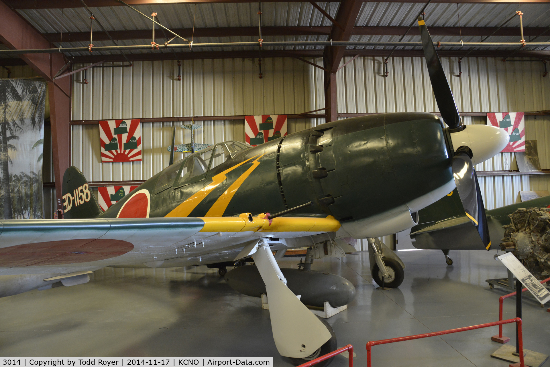 3014, 1943 Mitsubishi J2M3 Raiden D4 C/N 0000, On Display at the Planes of Fame Chino location