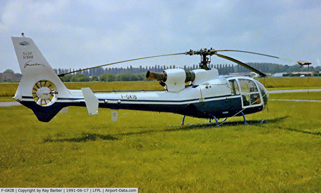 F-GKIB, Aerospatiale SA-341G Gazelle C/N 1008, Aerospatiale SA.341G Gazelle [1008] Lognes-Emerainville~F 17/06/1991