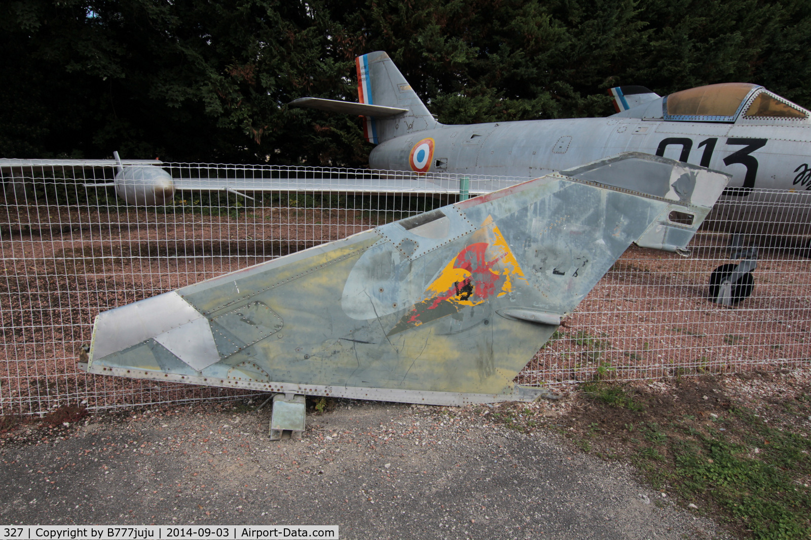 327, Dassault Mirage IIIR C/N 327, tail section preserved at Savigny-les-Beaune Museum