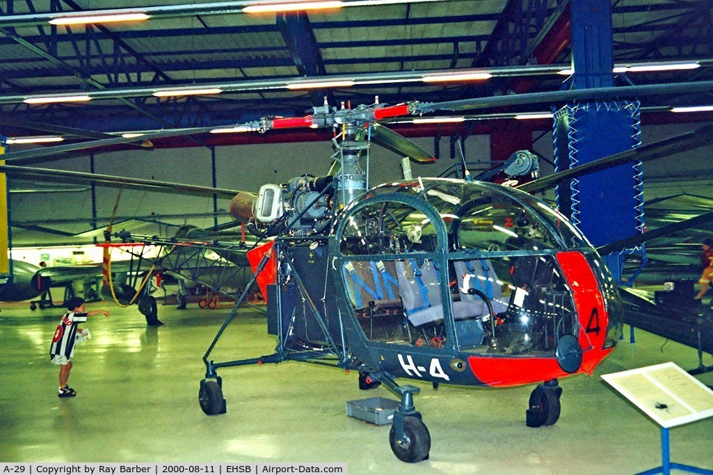 A-29, Sud SE-3130 Alouette II C/N 1753, Sud Aviation SE.3130 Alouette II [1753] (Royal Netherlands Navy) Kamp Van Zeist Soesterberg~PH 11/08/2000. Marked 