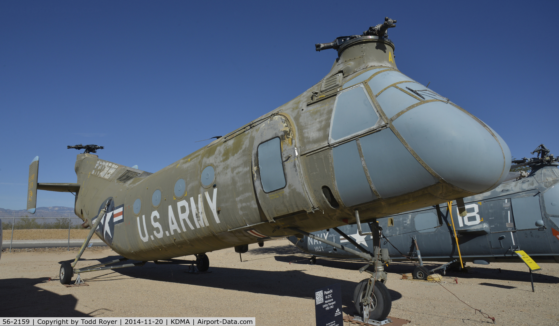 56-2159, 1956 Piasecki H-21C Shawnee C/N C.321, On Display at the Pima Air and Space Museum