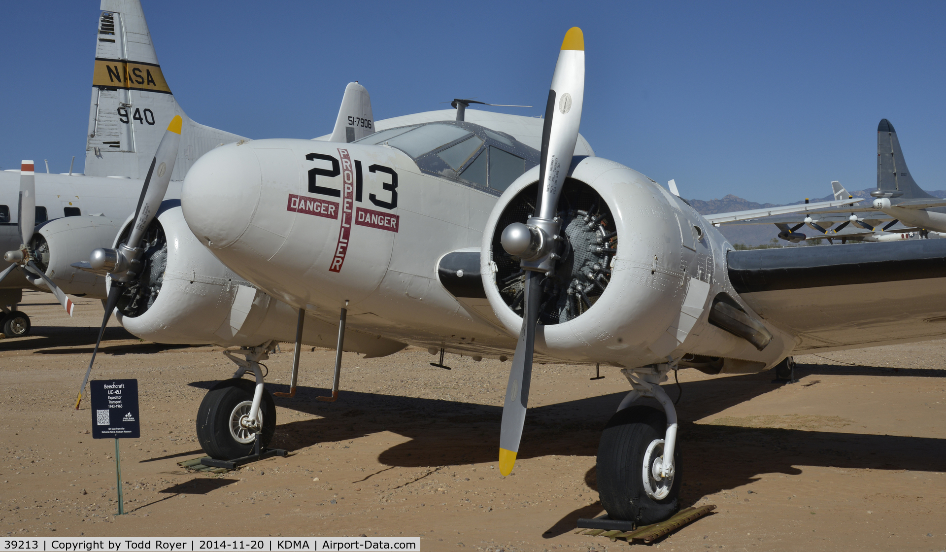 39213, Beech UC-45J Expeditor C/N 4297, On display at the Pima Air and Space Museum