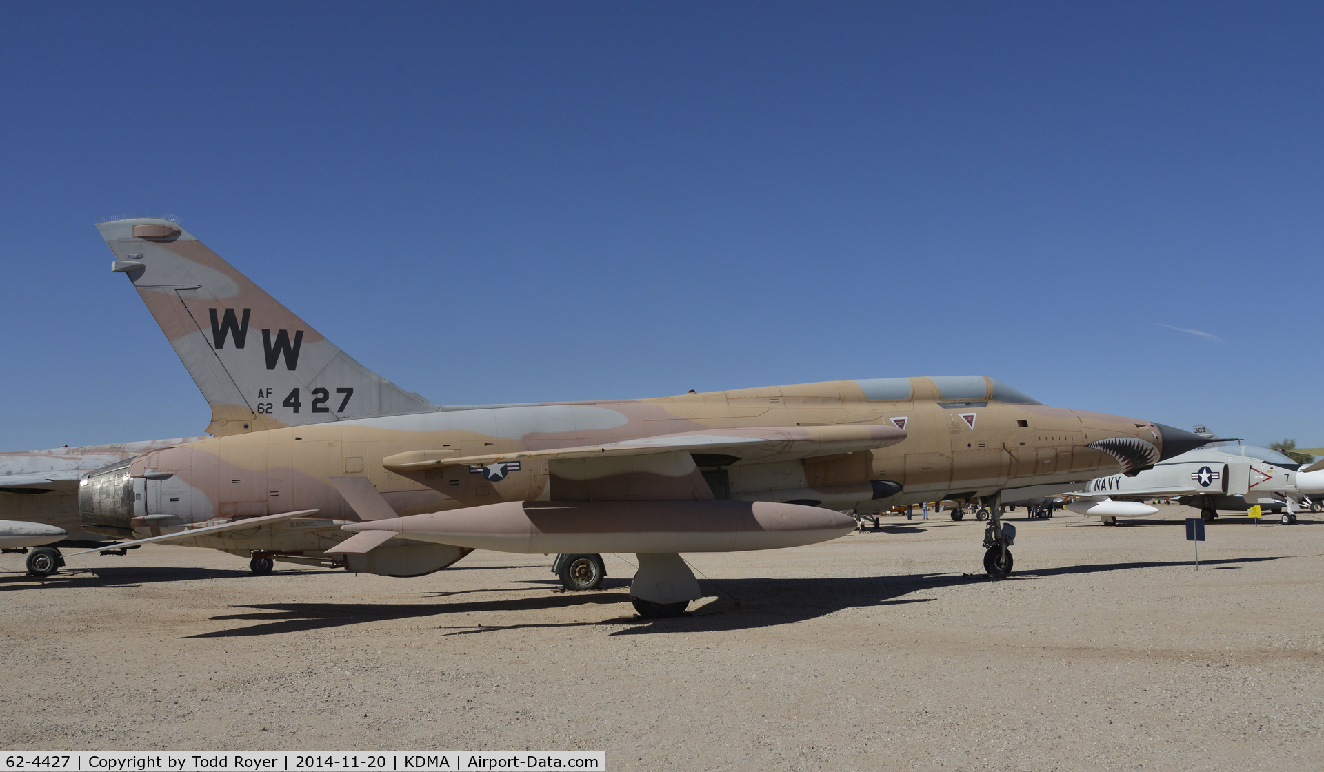 62-4427, Republic F-105G Thunderchief C/N F16, On Display at the Pima Air and Space Museum