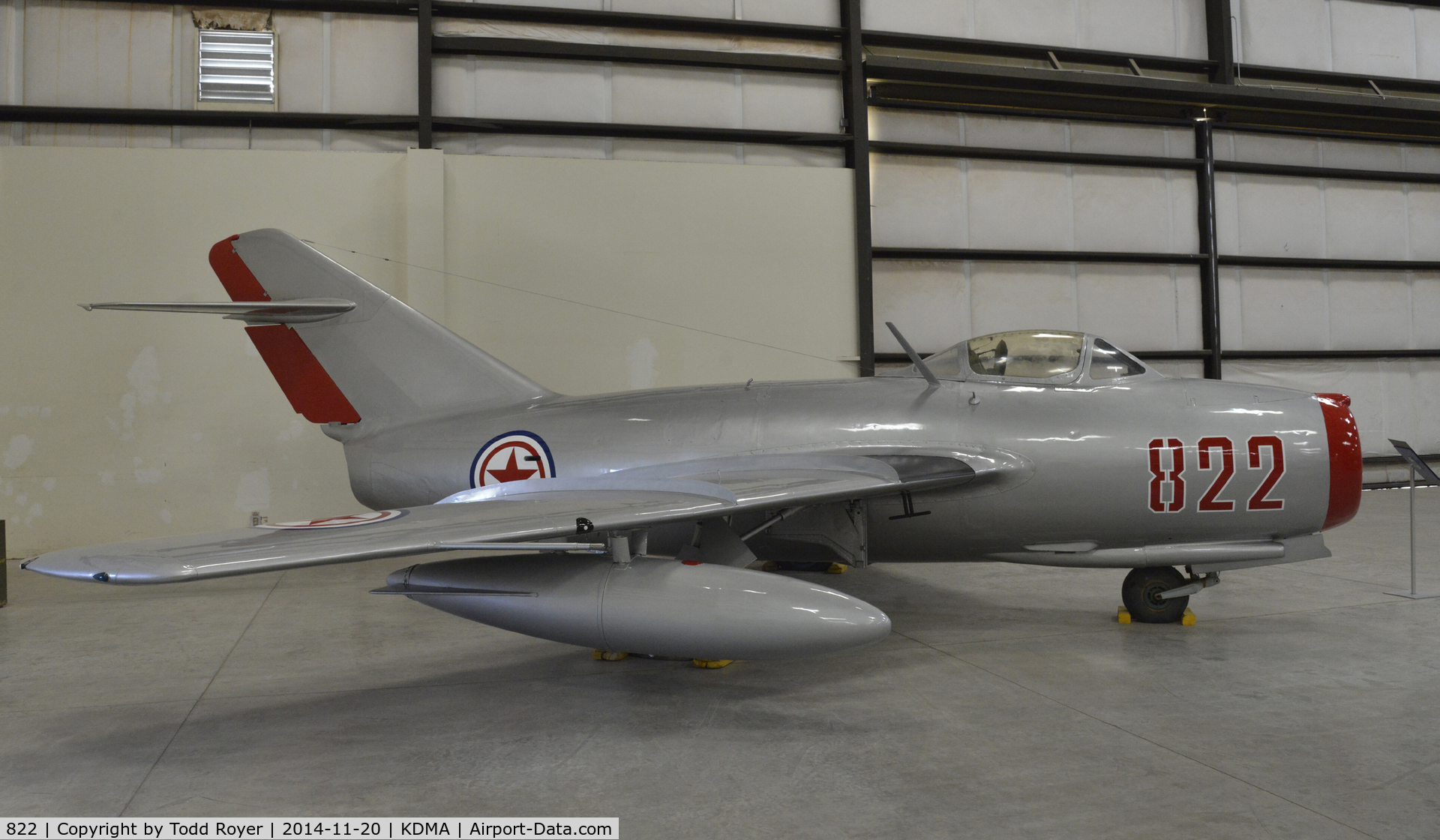 822, Mikoyan-Gurevich MiG-15bis C/N 1B00822, On Display at the Pima Air and Space Museum