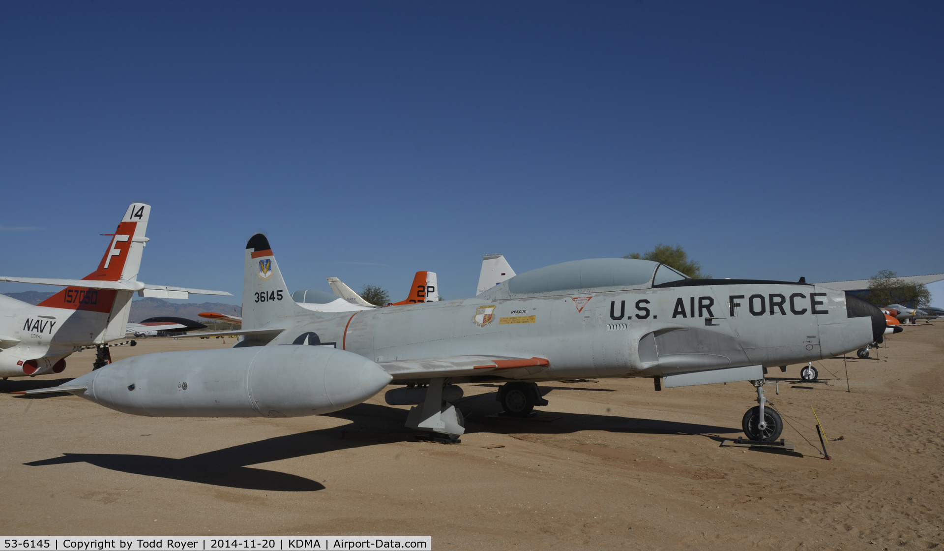 53-6145, 1953 Lockheed T-33A Shooting Star C/N 580-9767, On display at the Pima Air and Space Museum