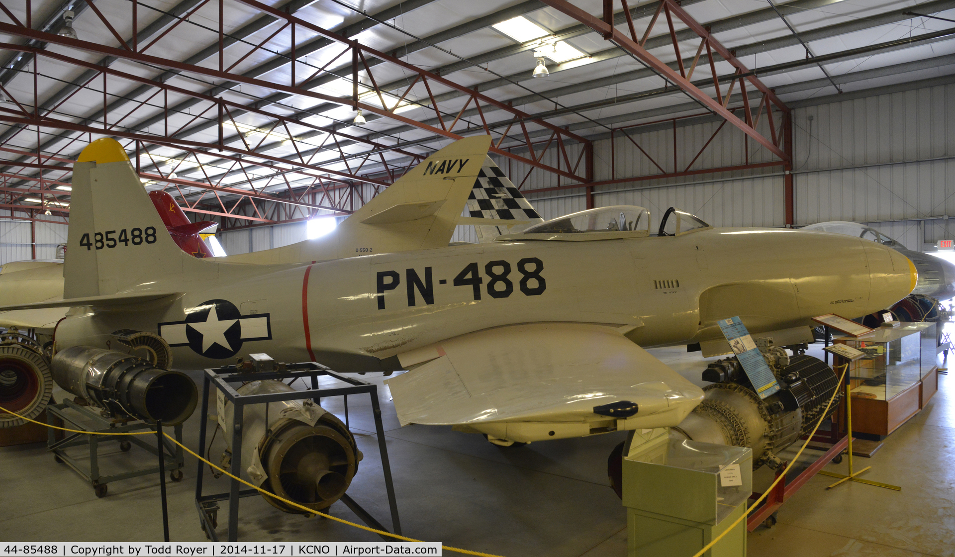 44-85488, Lockheed P-80A-5-LO Shooting Star C/N 080-1511, On display at the Planes of Fame Chino location