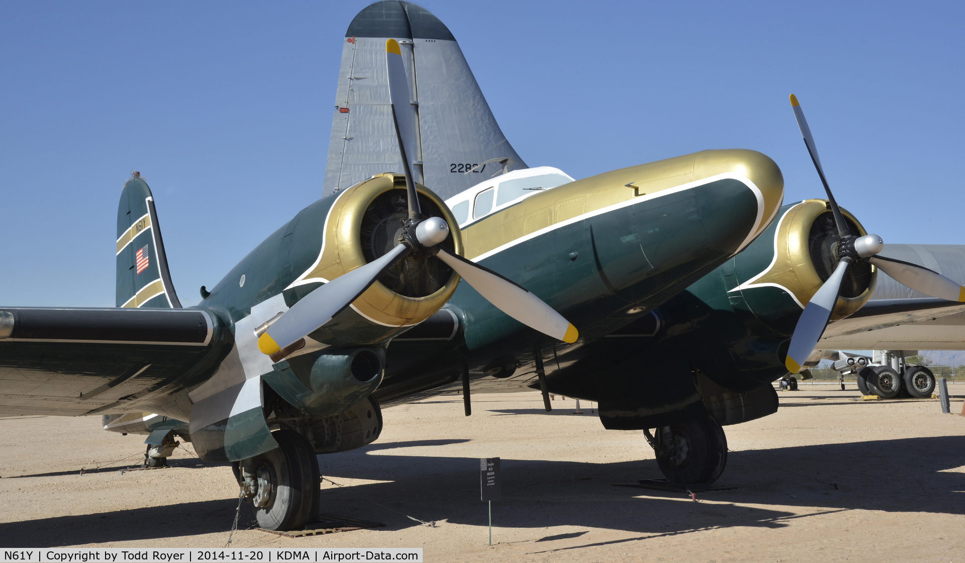 N61Y, 1939 Douglas B-23 Dragon Dragon C/N 2737, On display at the Pima Air and Space Museum