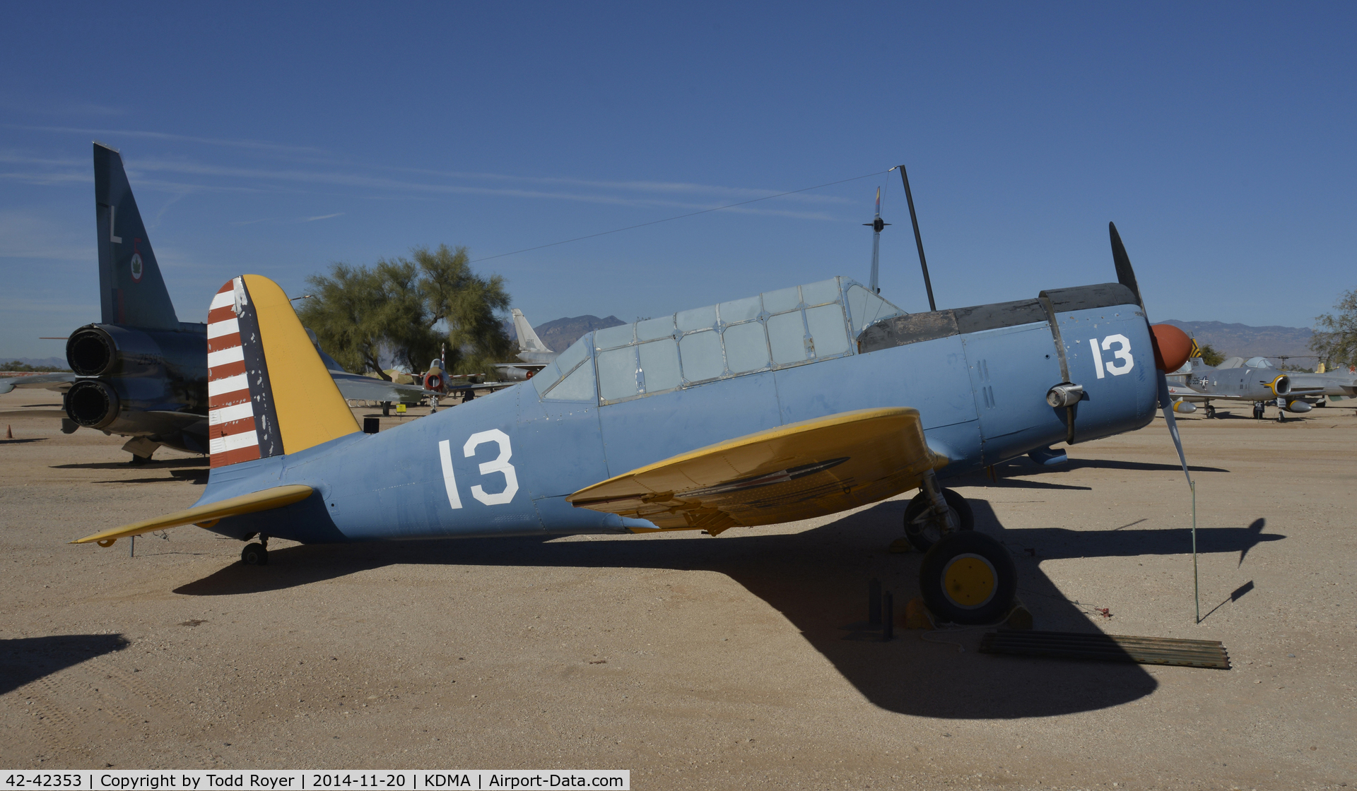 42-42353, 1943 Vultee BT-13A Valiant C/N 74-9103, On display at the Pima Air and Space Museum