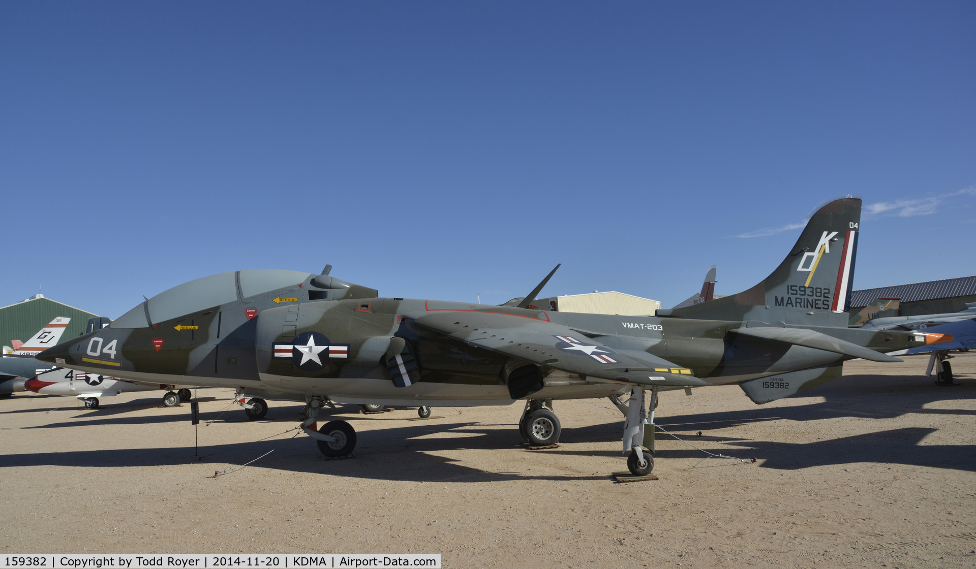 159382, Hawker Siddeley TAV-8A Harrier C/N 212022, On display at the Pima Air and Space Museum