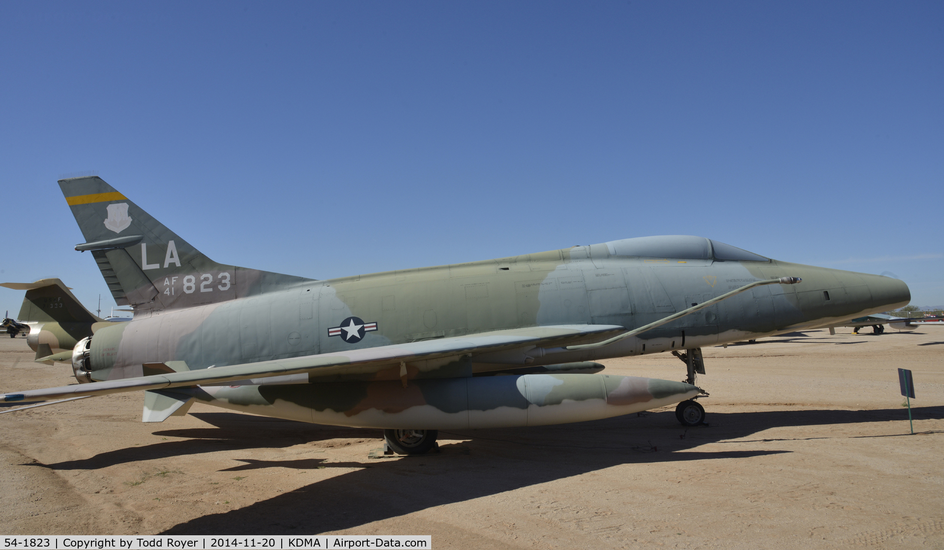 54-1823, 1954 North American F-100C Super Sabre C/N 217-84, On display at the Pima Air and Space Museum