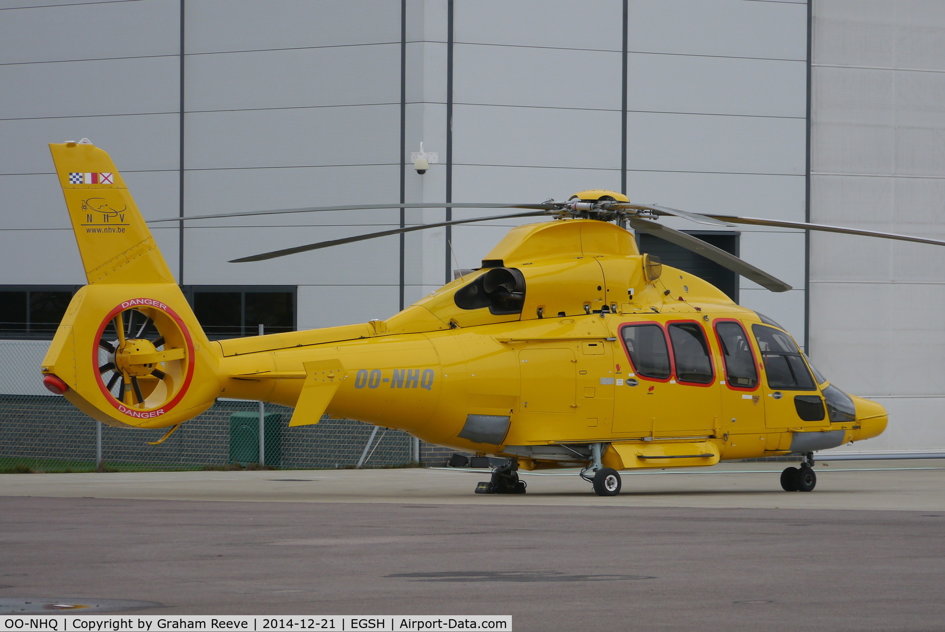 OO-NHQ, 2007 Eurocopter EC-155B-1 C/N 6778, Parked at Norwich.