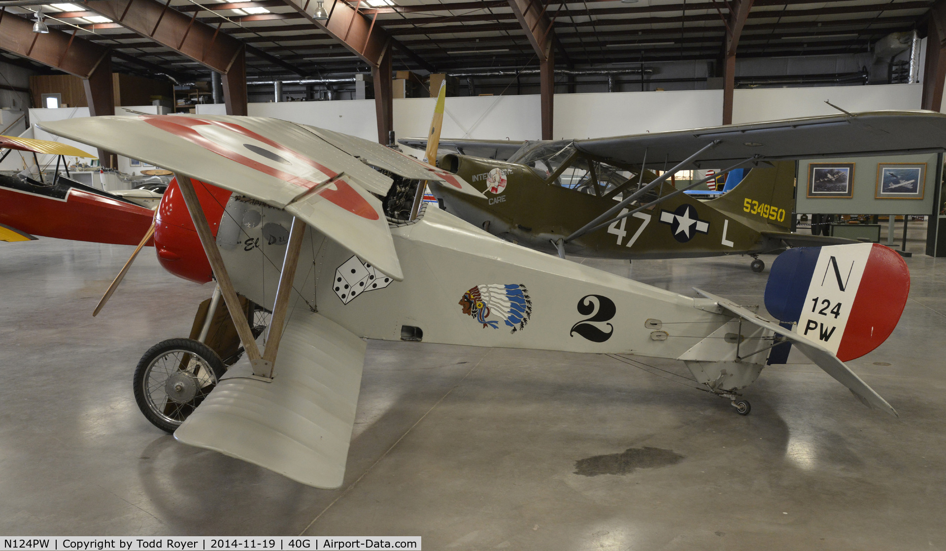 N124PW, 1998 Nieuport 17 Scout Replica C/N 621, On display at the Planes of Fame Valle location