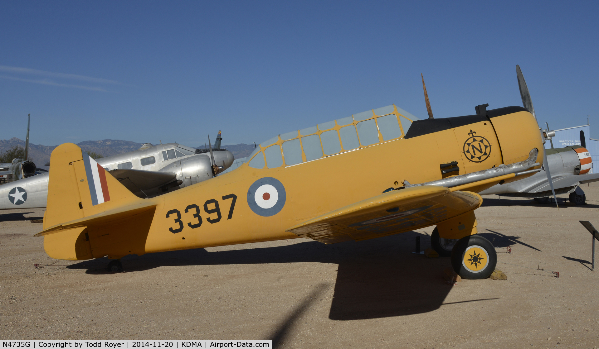 N4735G, North American NA-64 C/N 642150, On display at the Pima Air and Space Museum