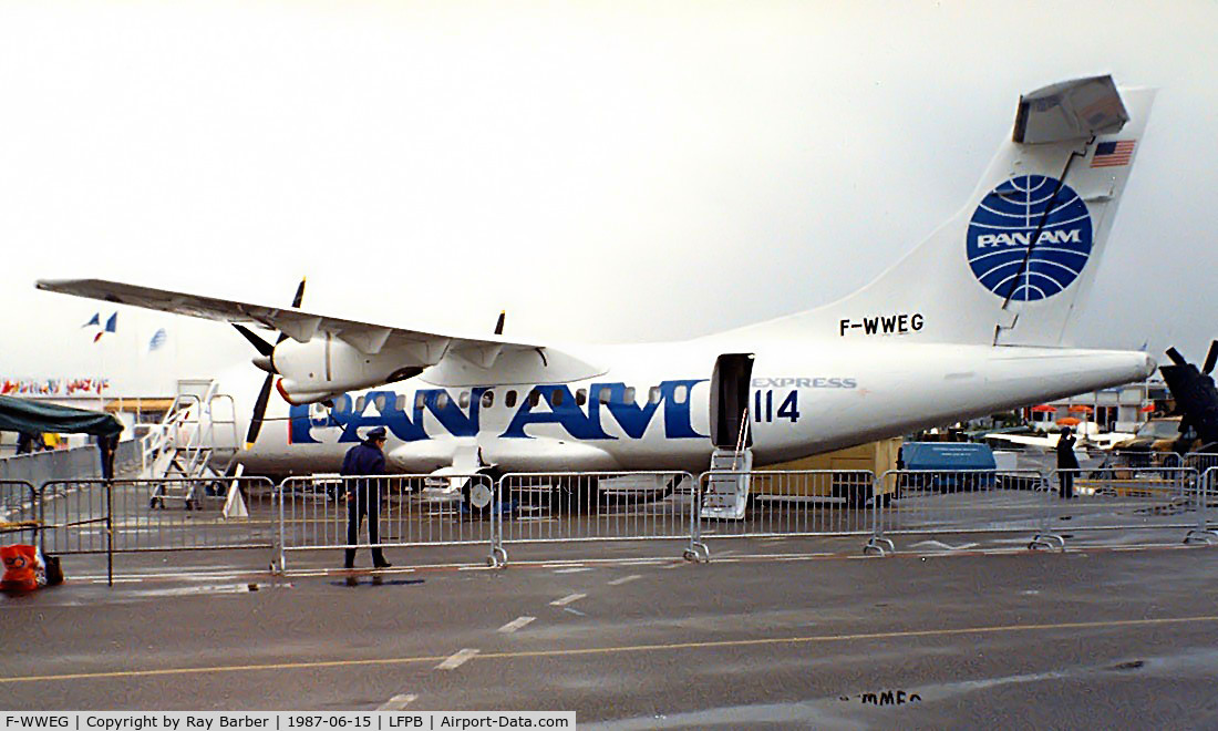 F-WWEG, 1987 ATR 42-312 C/N 052, Aerospatiale ATR-42-312 [052] (Pan Am Express) Paris-Le Bourget~F 15/06/1987