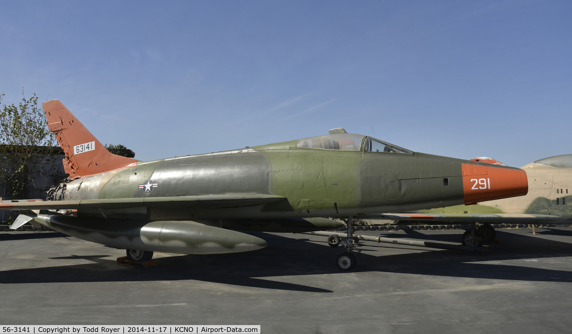 56-3141, 1956 North American F-100D Super Sabre C/N 235-239, On display at the Planes of Fame Chino location