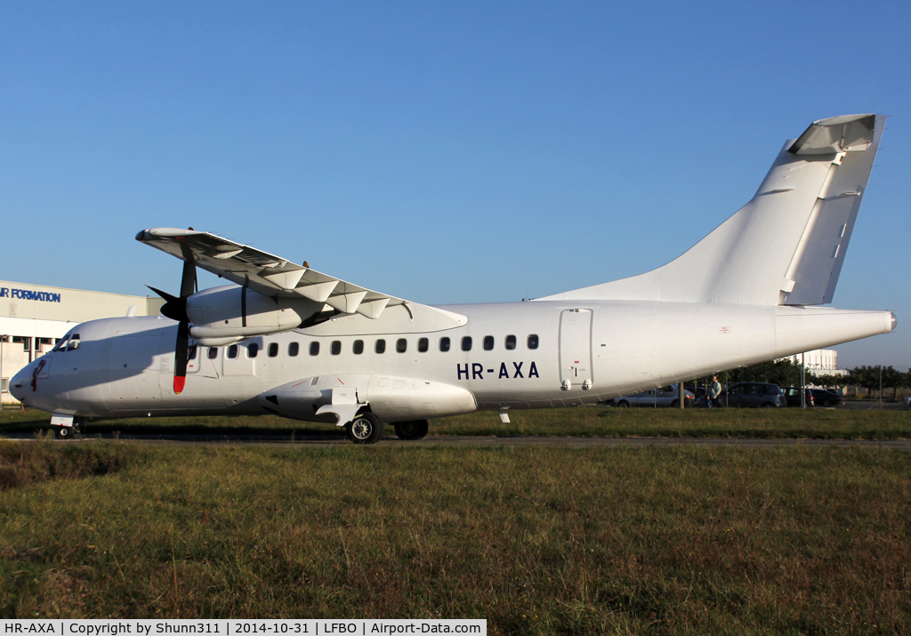 HR-AXA, 1992 ATR 42-320 C/N 337, Parked at the Latecoere Aeroservices facility in all white c/s without titles