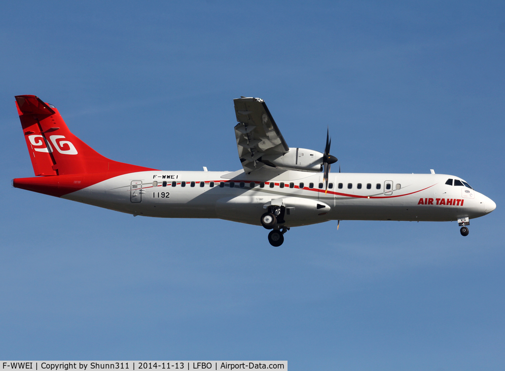 F-WWEI, 2014 ATR 72-600 (72-212A) C/N 1192, C/n 1192 - To be F-ORVS