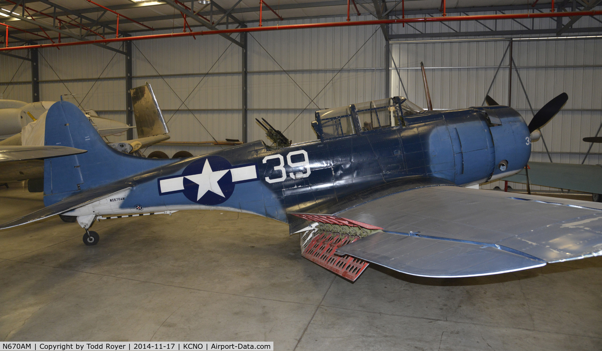 N670AM, 1993 Douglas SBD-5 Dauntless C/N 28536, On display at the Planes of Fame Chino location