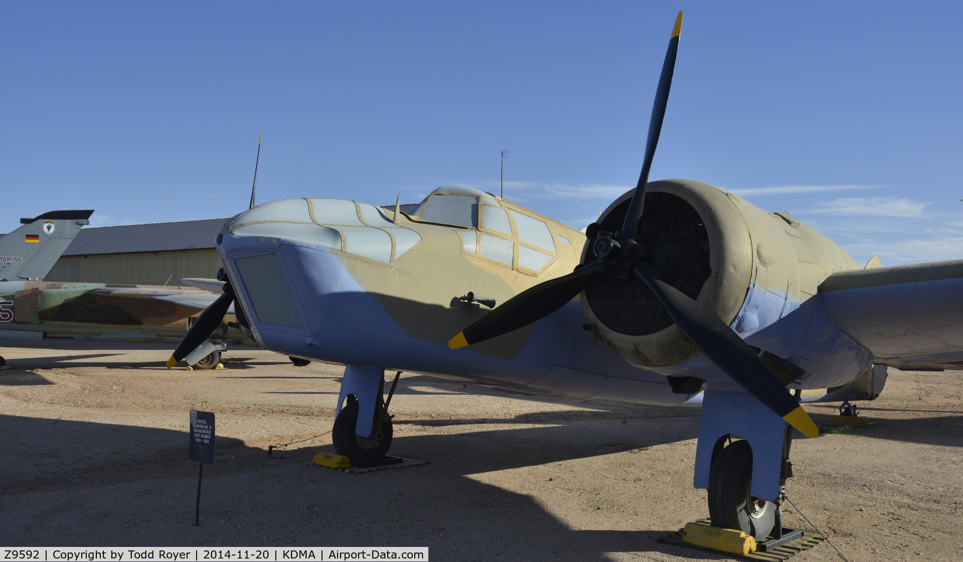 Z9592, Bristol 149 Bolingbroke Mk.IVT C/N Not found Z9592, On display at the Pima Air and Space Museum