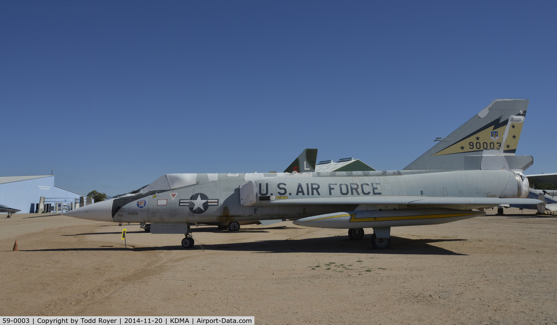 59-0003, 1959 Convair F-106A Delta Dart C/N 8-14-132, On display at the Pima Air and Space Museum